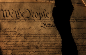 The US Constitution ripped in half